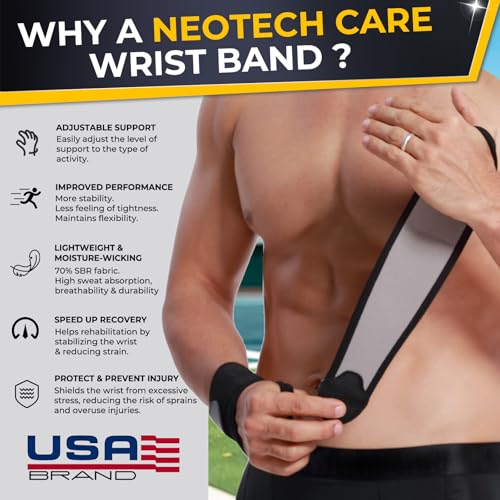 Breathable Elastic Wrist Support Band - Adjustable Compression Strap for Men Women Medium Black