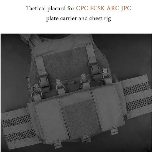Quad 5.56 Magazine Pouch with General Purpose Pouches，Hook Backing Tactical Placard for Tactical Vest Chest Rig