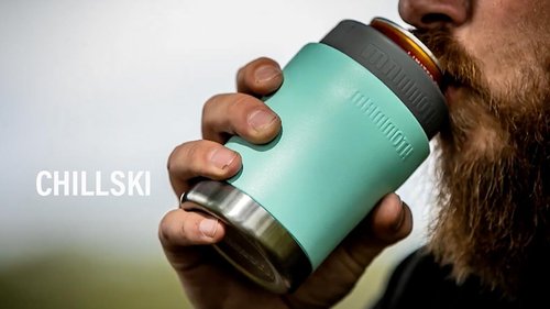 Mammoth Chillski, Stainless Steel Can Cooler, Double Wall Vacuum Insulated Can Insulator, Works with Most Standard 12 Ounce Packaged Drinks, Stainless Steel
