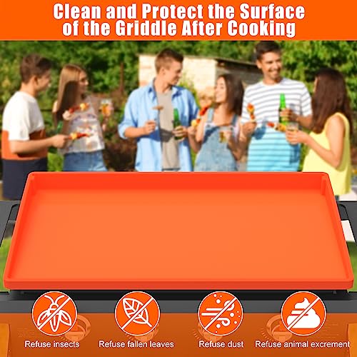 Orange Silicone Griddle Mat Cover for 36 Inch Blackstone - All-Season Food Grade Grill Protector