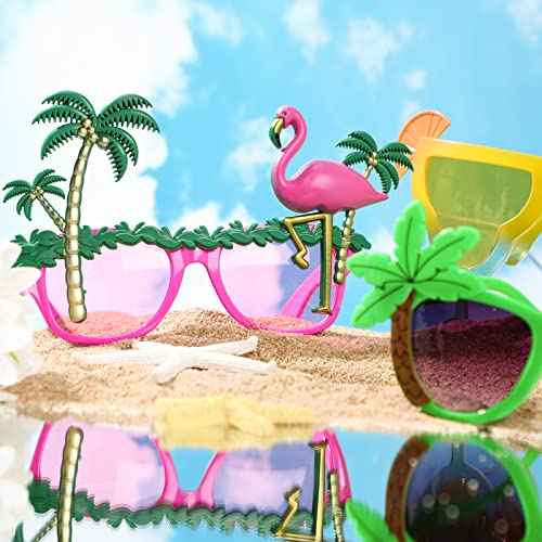 Xuhal 36 Pcs Luau Party Sunglasses Funny Hawaiian Glasses, Tropical Fun Sunglasses Beach Decorations Party Favors, Summer Beach Pool Themed Supplies for Adult