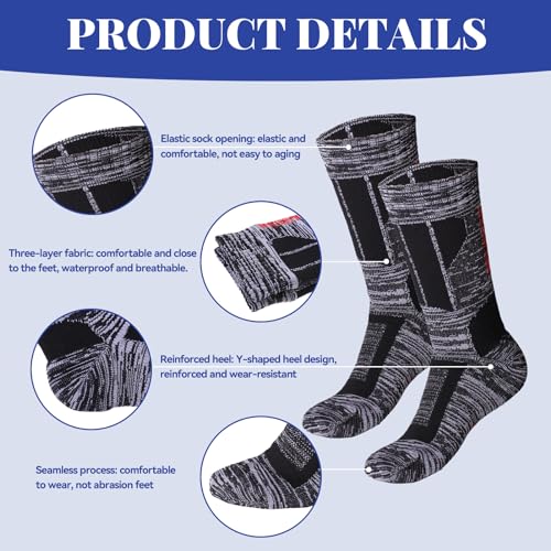 Unisex Waterproof Breathable Socks - X-Large Grey for Outdoor Activities