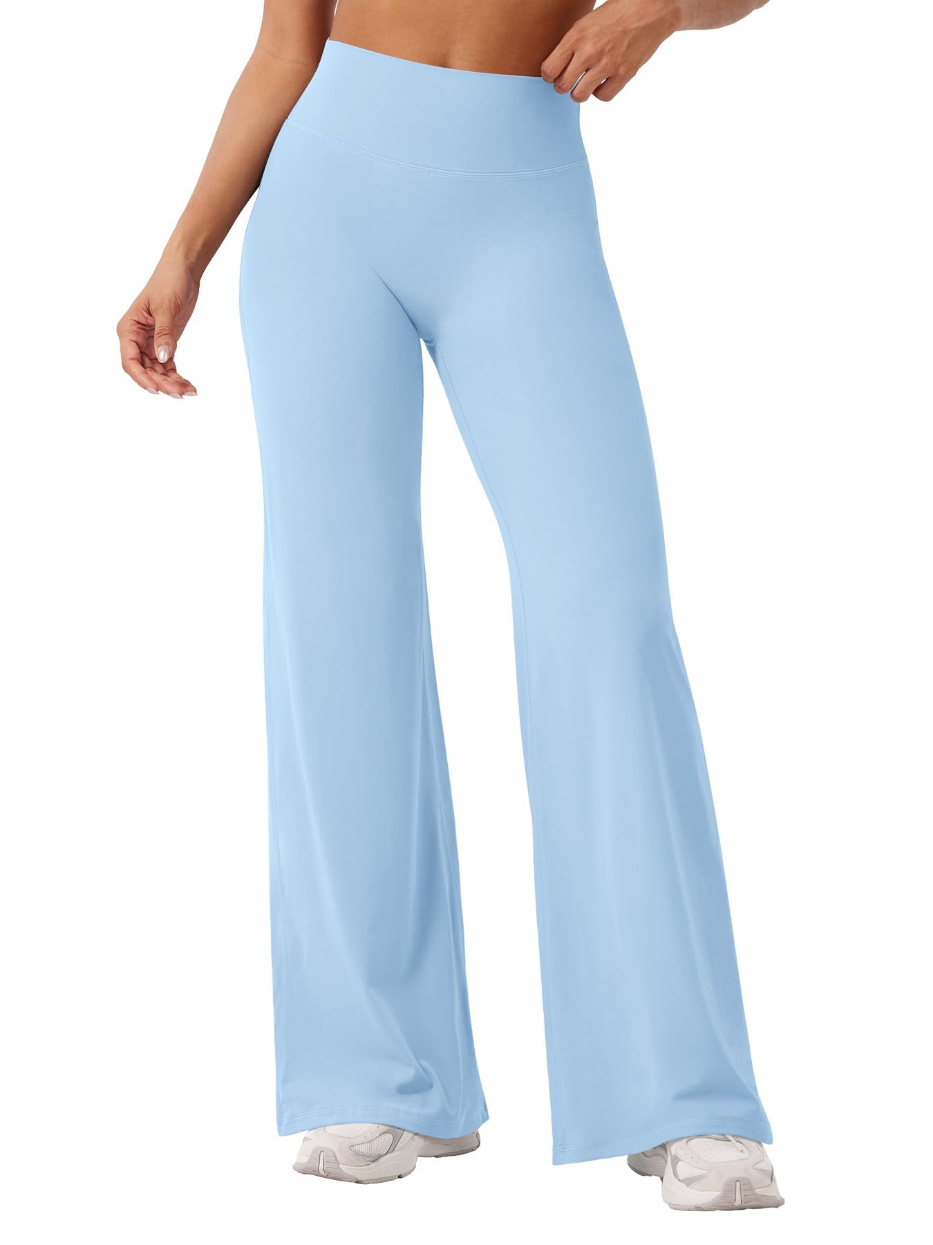 YEOREO Workout Leggings Womens No Front Seam Straight Leggings 31.5" High Waist Buttery Eddiy Gym Yoga Pants Airy Blue S