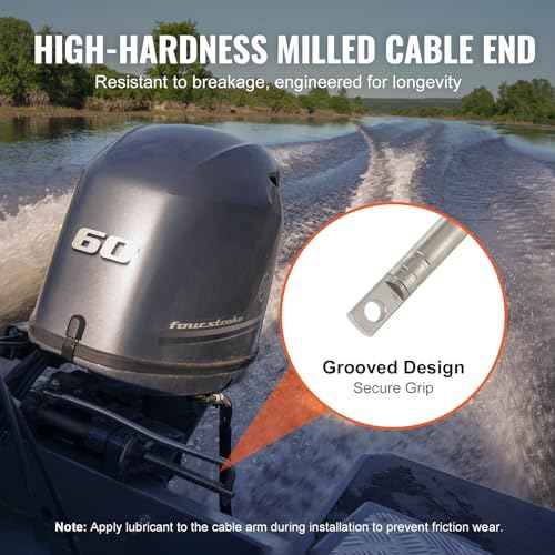 VEVOR Boat Steering Cable, 17 Feet Outboard Marine Rotary Steering Cable, 1/2 Ton High Tensile Strength, Replacement Steering Cable Compatible with Most Single-Station Outboard Steering Systems