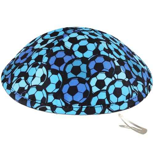 Zion Judaica Sports Kippah Adults & Boys Ballgame Pattern Kippot 6" Skullcap Yamaka for Bar/Bat Mitzvah Chuppah Wedding