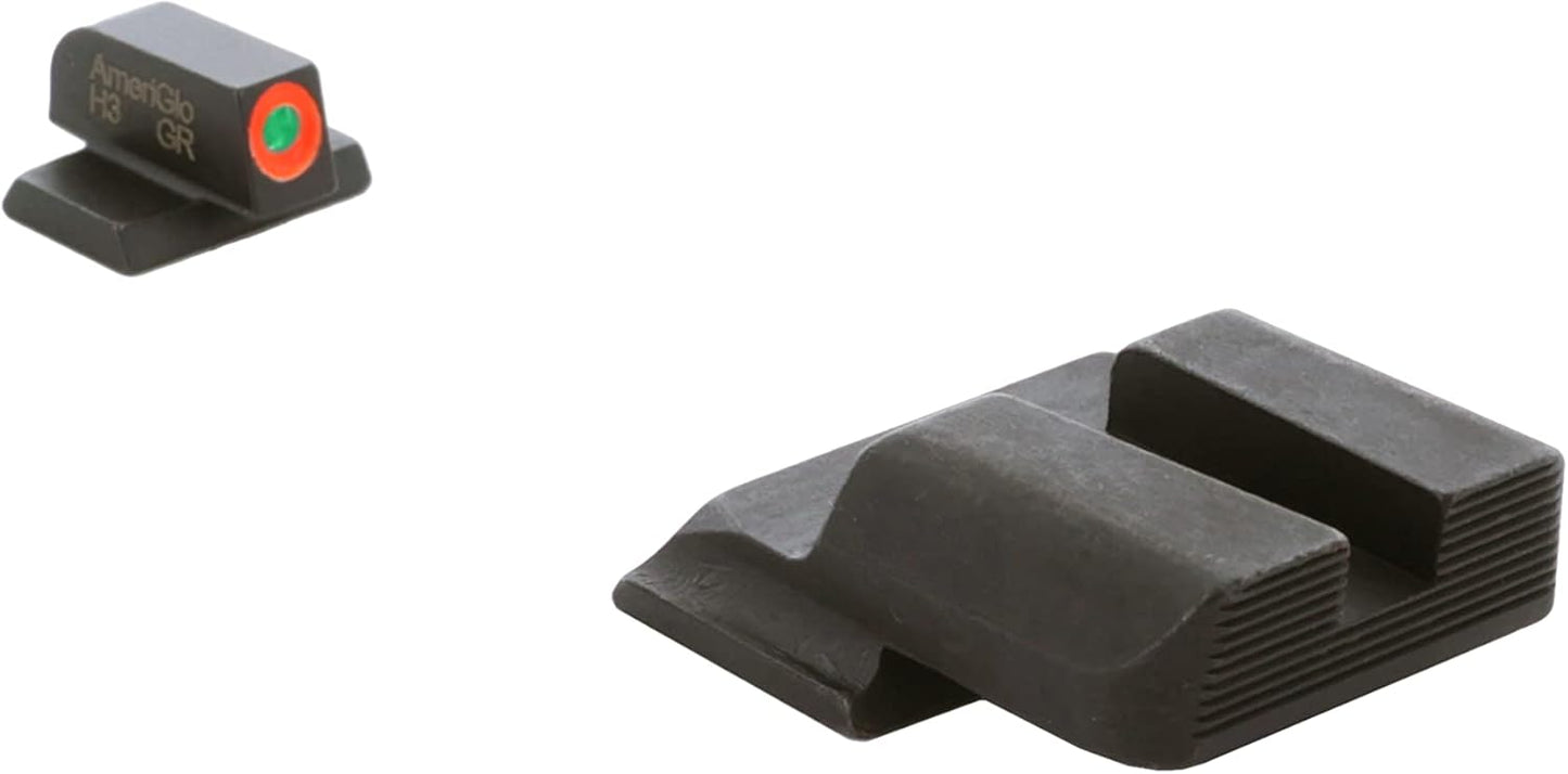 AMERIGLO Tritium Green Night Sights Set for Glock Gen 1-5 - Front & Rear Square Notch
