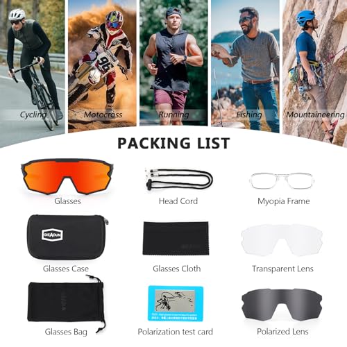 Sports Sunglasses Cycling Glasses Pink Polarized Glasses Baseball glasses with 3 lenses,Fishing,Ski Running Golf