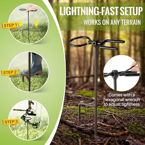 Portable Archer's Ground Stake with 360° Rotating Fork and Bowstring Wax – Variation 1