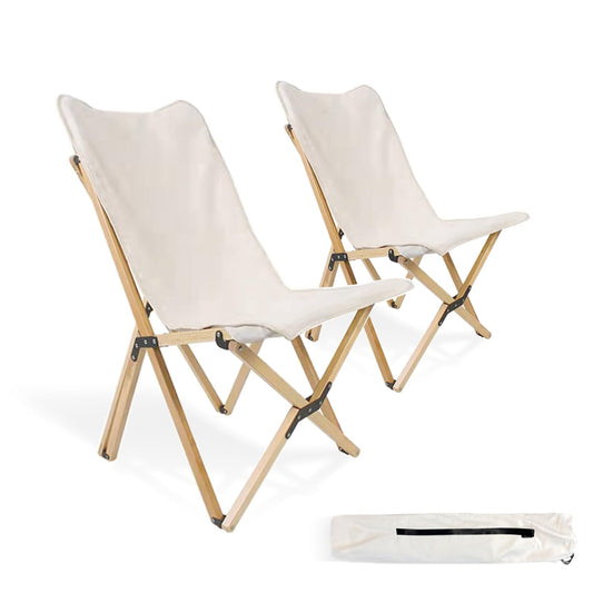 2 Pack Outdoor Folding Camping Chair, Beach Chair with Backpocket and Carry Bag, Portable Butterfly Reclining Chair for Camping, Picnic, Beach, Patio