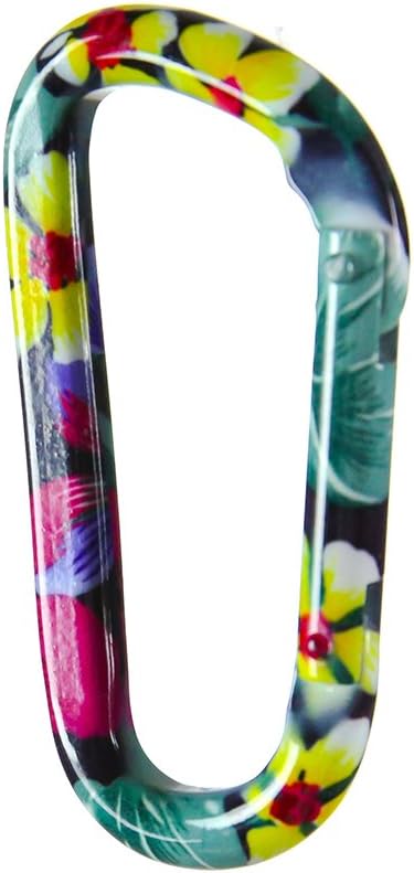 Fusion Climb I-Clip 3.25" Aluminum Novelty Design Compact Carabiner Keychain Backpack Snap Hook Mystery Garden 5-Pac