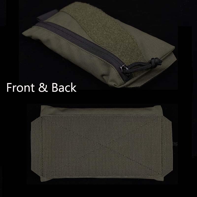 Tactical Sticky Admin Pouch with Loop Panel Utility Snack Pouch Tool Storage Bag for Tactical Vest Chest Rig Black