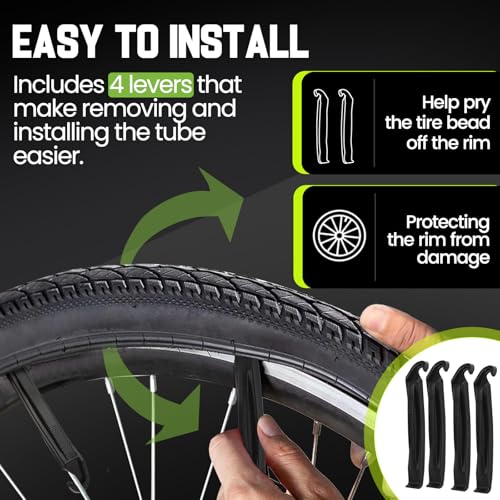 Heavy Duty 20x4.0 Fat Bike Inner Tube Set of 2 with Levers - Schrader Valve
