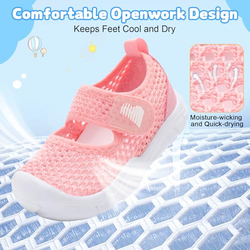Toddler Water Shoes Infant Baby Swim Shoes Barefoot Sandals Pink 3.5-4