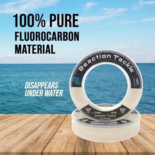Fluorocarbon Fishing Line - 40lb, 50 Yards, Clear, Pro Grade Leader or Main