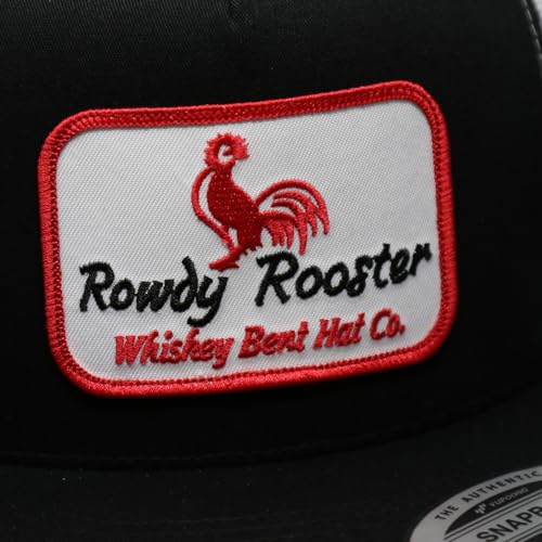 Whiskey Bent Hat Co. Rowdy Rooster Adjustable Cap - One Size Black White