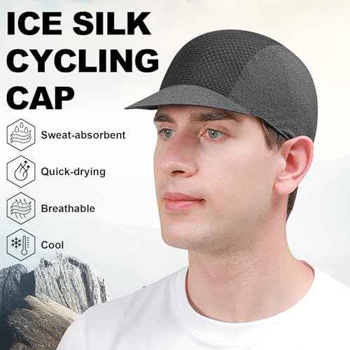 Cycling Cap for Men Women, Cooling Bike Hat with Sun Visor Summer Skull Cap Helmet Liner Bike Cap