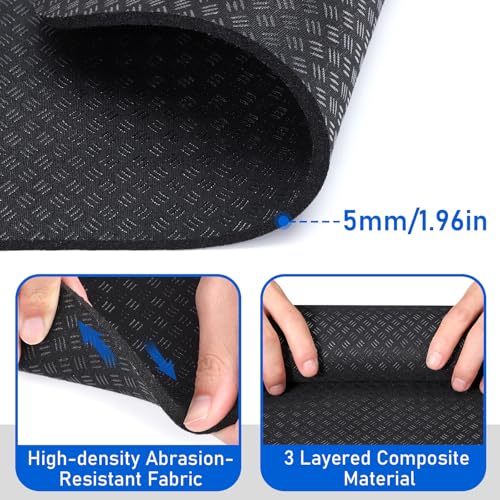 Double-Sided 5MM Non-Slip Exercise Bike Mat for Peloton & Rowing Machines - Space-Saving Floor Protector