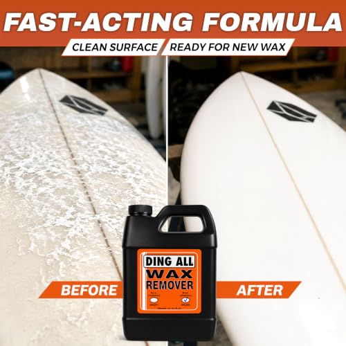 Ding All Scented Liquid Surfboard Wax Remover 8 oz - Easy Wax Removal for Surfboards - Cherry Scented