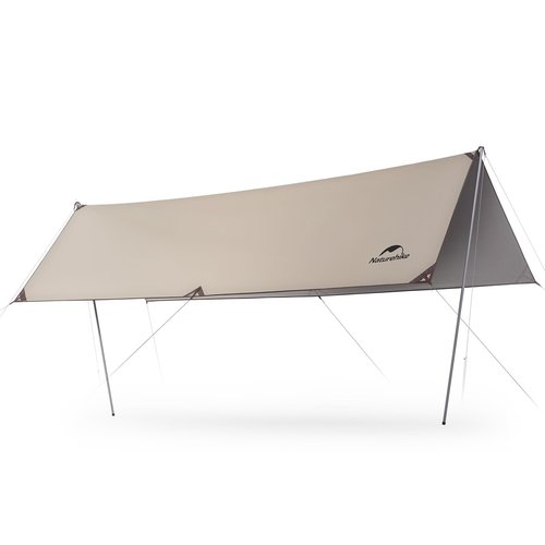 Naturehike 16X12FT Tarp with 2 Poles, Waterproof Camping Car Sun Shelter PU5000mm for Hiking, Backpacking, Garden and Traveling