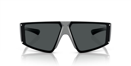 Arnette Men's AN4332 Saturnya Wrap Sunglasses, Alumina Silver/Dark Grey, 69 mm