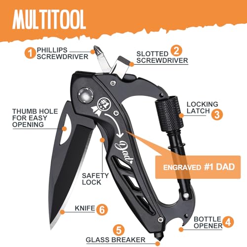 Multitool for Dad with Engraving #1 Dad - Outdoor Camping & EDC Gift