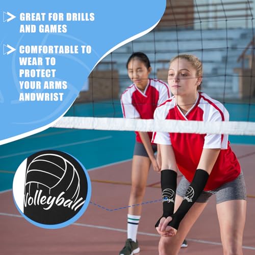 Sports Volleyball Arm Sleeves Set - Blue & Black, M-12 Inch, 3 Pairs