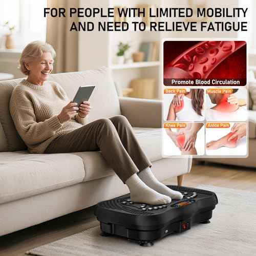 Vibration Plate Exercise Machine, 130 Levels Full Body Workout Vibrating Plate for Lymphatic Drainage Weight Loss, 450 Lbs Capacity Shake Fitness Platform with Resistance Bands Bluetooth for Women Men