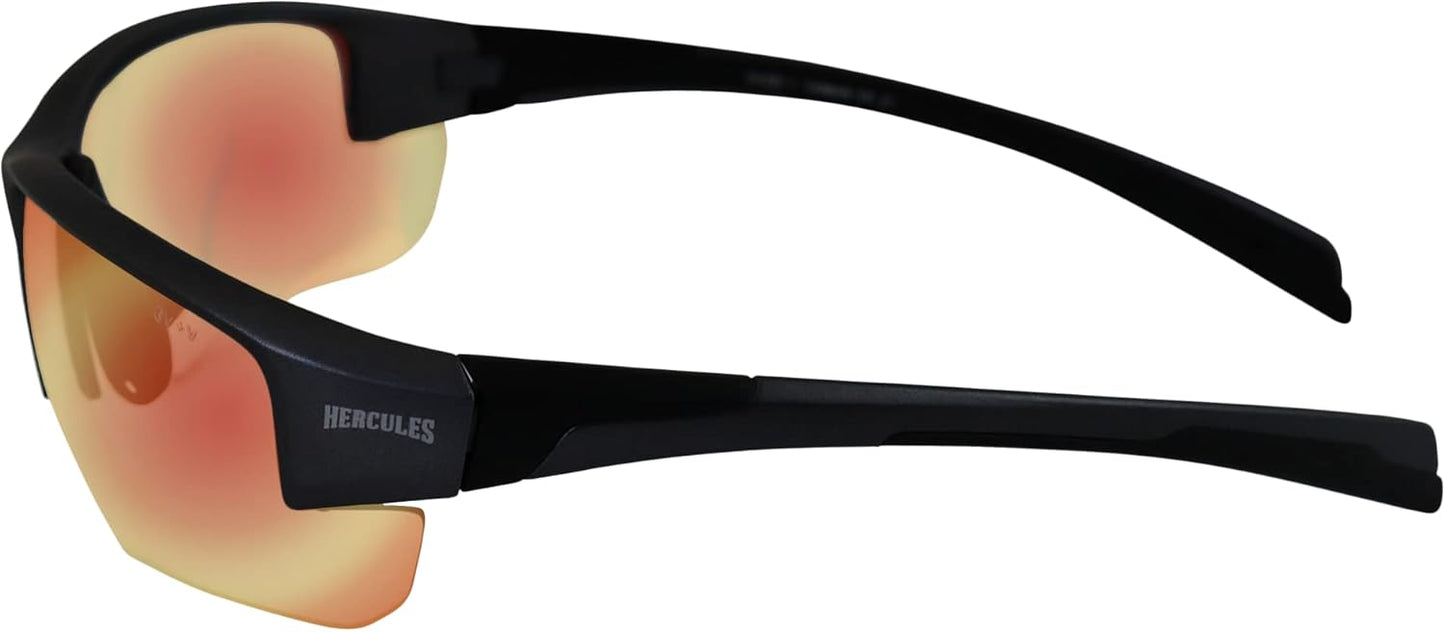 Global Vision Eyewear GTR Hercules 7 24 Anti-Fog Safety Sunglasses ANSI Z87.1 Photochromic Black Frame w/G-Tech Red Lens