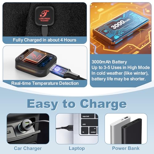 Cordless Heated Knee Brace for Arthritis Pain Relief - 3 Temperature Modes with Rechargeable Battery