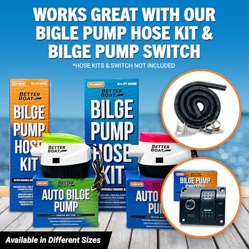 Automatic Bilge Pump 750 GPH 12V with Built-In Float Switch - Variation of 750 GPH