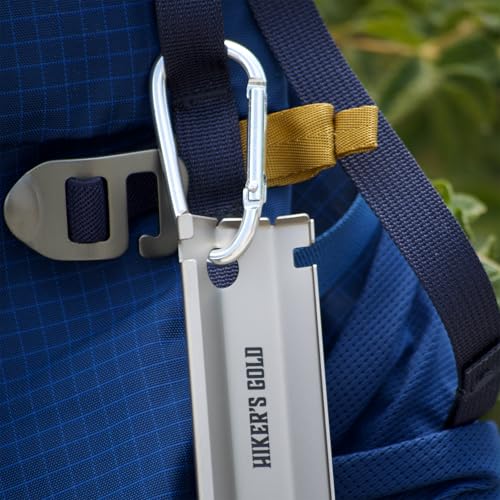 Hiker's Gold Ultralight Titanium Trowel for Hiking, Backpacking, Camping