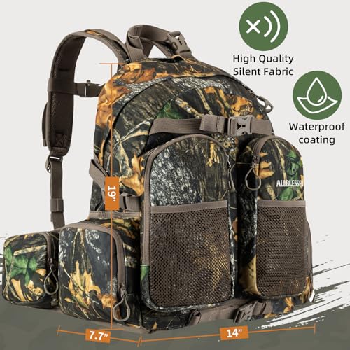 Blessedleaf Camo Hunting Backpack for Men with Rifle & Bow Carrying