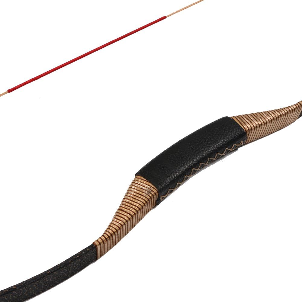 TOPARCHERY Black Hunter Traditional Recurve Bow 53'' Archery Hunting Handmade Horse Bow Longbow 30-50 lbs
