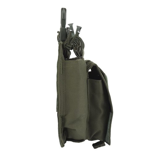 Quad 5.56 Magazine Pouch with General Purpose Pouches，Hook Backing Tactical Placard for Tactical Vest Chest Rig