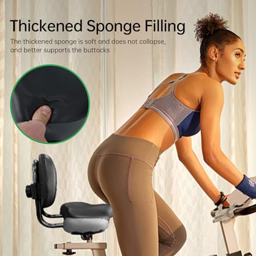 Oversized Bike Seat with Backrest - Comfortable Bicycle Saddle for Tricycles - Black & Grey