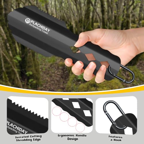 Ultralight Camping Shovel - Aluminum Backpacking Trowel Black Size 3