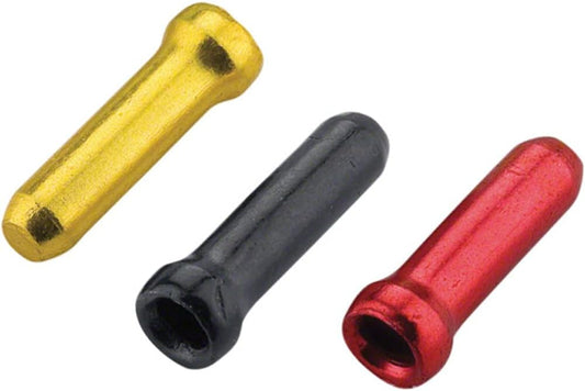 Jagwire Cable End Crimps 1.8 mm Gold, Black, Red, 30ea (1 Pack)
