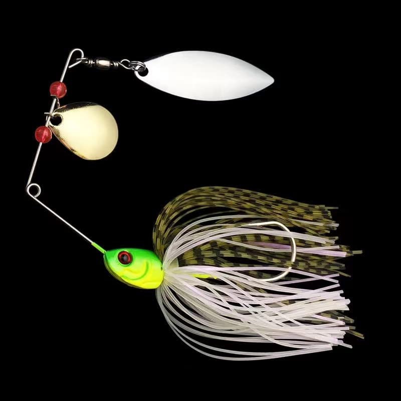 Spinnerbait Bass Fishing Lures Kit Spinner Baits Bass Fishing Lure Hard Metal Lure Topwater Buzzbait Swimbait for Pike Bass Trout Salmon Freshwater Saltwater Fishing(6PCS)
