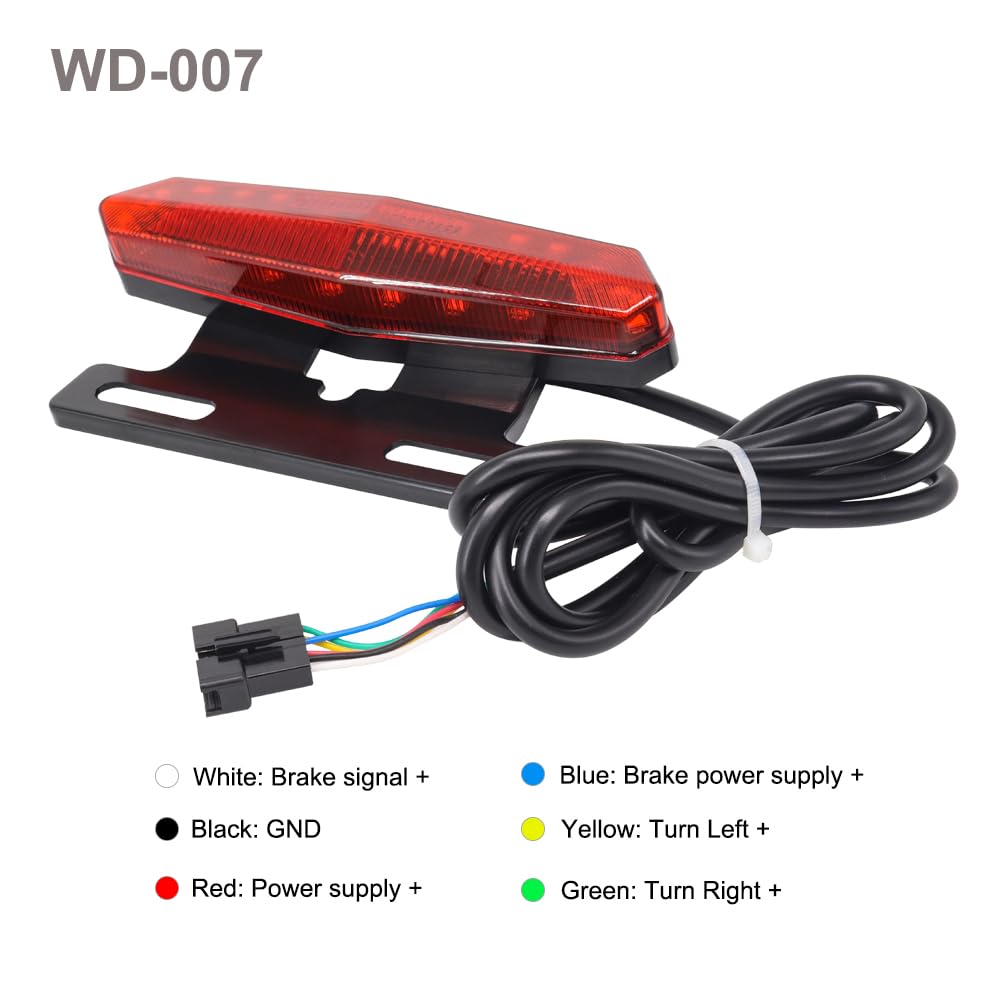 36V 48V Ebike Light Kit, Electric Bike Headlight Horn 100dB, Ebike Tail Light with Turn Signal, Fits Rear Rack Mount Holes 50mm 80mm, Not Compatible with Waterproof Controller or Middle Motor