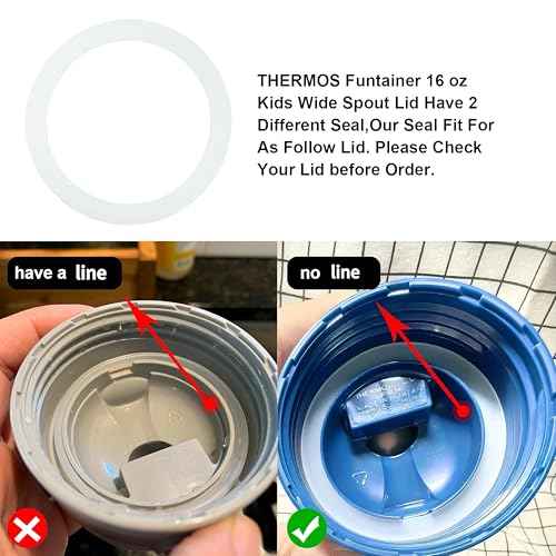 Joshey Replacement Rubber Seal for Thermos Funtainer 16 Ounce Spout Bottle Lid, 6Pcs Leak-Proof O Ring, Silicone Gasket Water Bottle Replacement Parts, New Model (Lid Without Line)