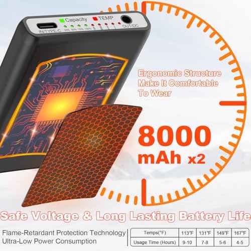 8000mAh*2 Heated Socks for Men Women with App Control,Large-Capacity Rechargeable Battery,360¡ÆHeating Warming,Electric Winter Socks,Foot Sole Heating,Foot Warmer for Skiing,Hiking,Hunting,Outdoor