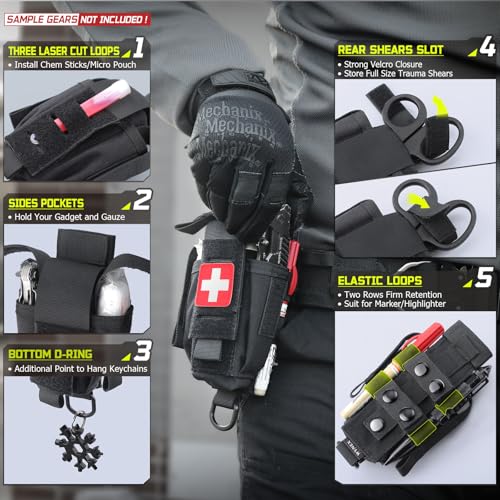 WYNEX Tactical Tourniquet Holder Pouch MOLLE Belt IFAK Black