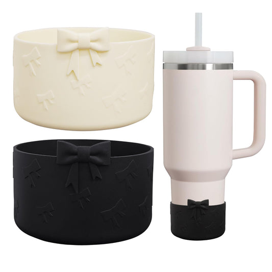 G GENLEAS 3D Lovely Bowknot Design Protective Silicone Boot for Stanley 40 oz 30 oz Quencher Adventure Tumbler & Stanley IceFlow 30oz 20oz, Bottom Protector for Simple Modern 40 oz 30 oz Trek Tumbler