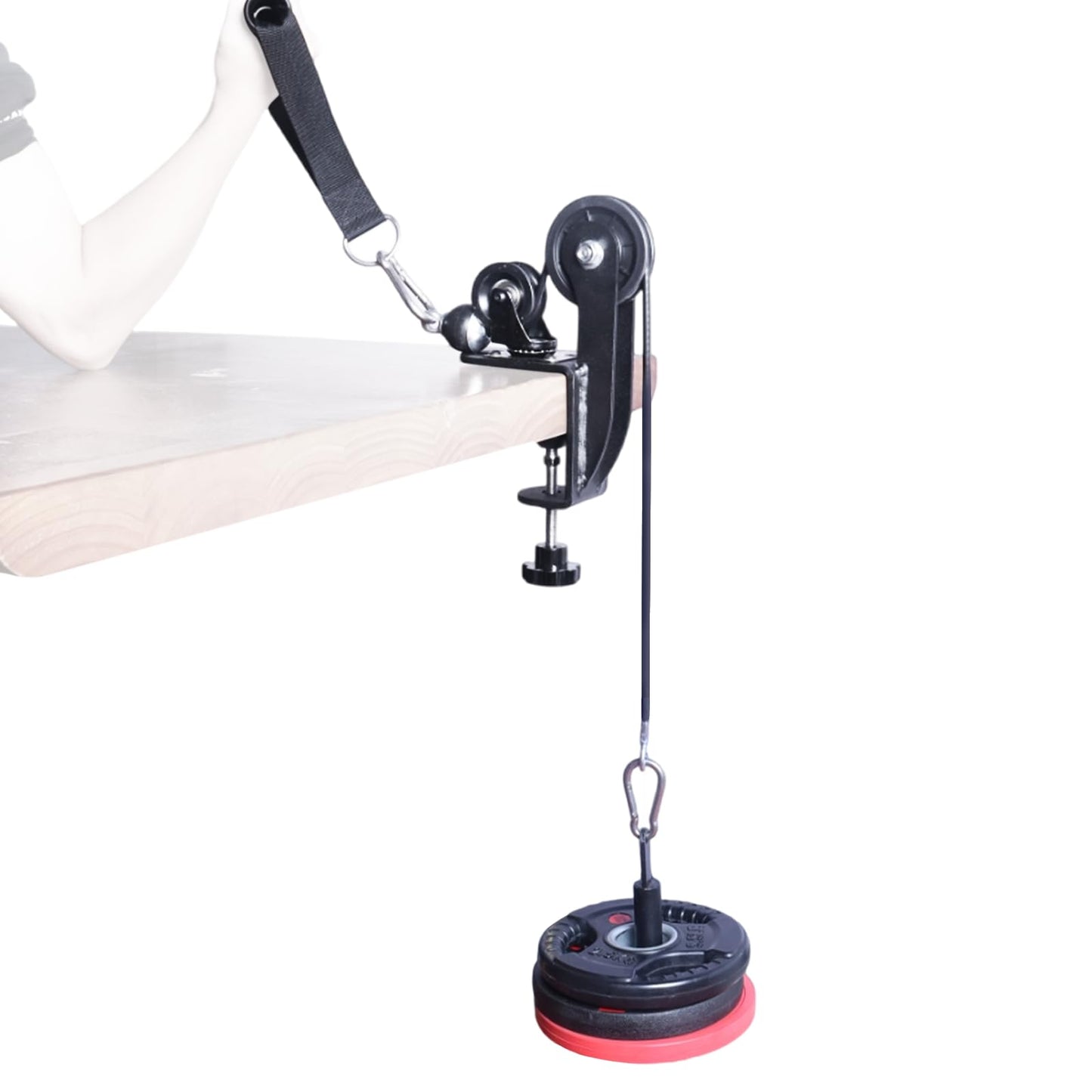 Arm Wrestling Training Pulley System Professional, Forearm Workout Table Equipment, Wrist Exerciser Cable Machine with Rope