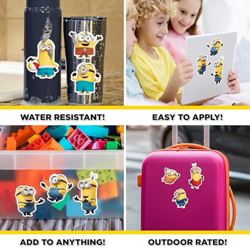 Despicable Me Minions Car Decals - Set of 9 Bob Stuart Kevin Vinyl Stickers for Truck Water Bottle Bike Helmet Laptop Skateboard - Outdoor Rated Water Resistant Vinyl Decals