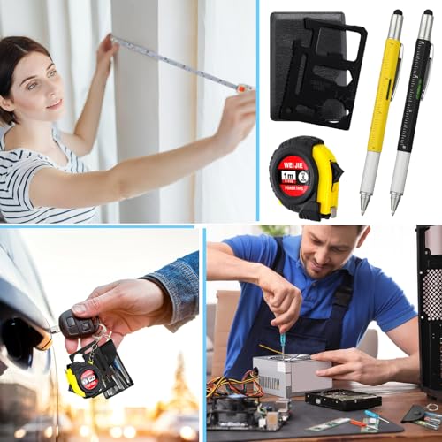 Mini Tape Screwdriver Keychain Set - Yellow & Black, 96 Pieces