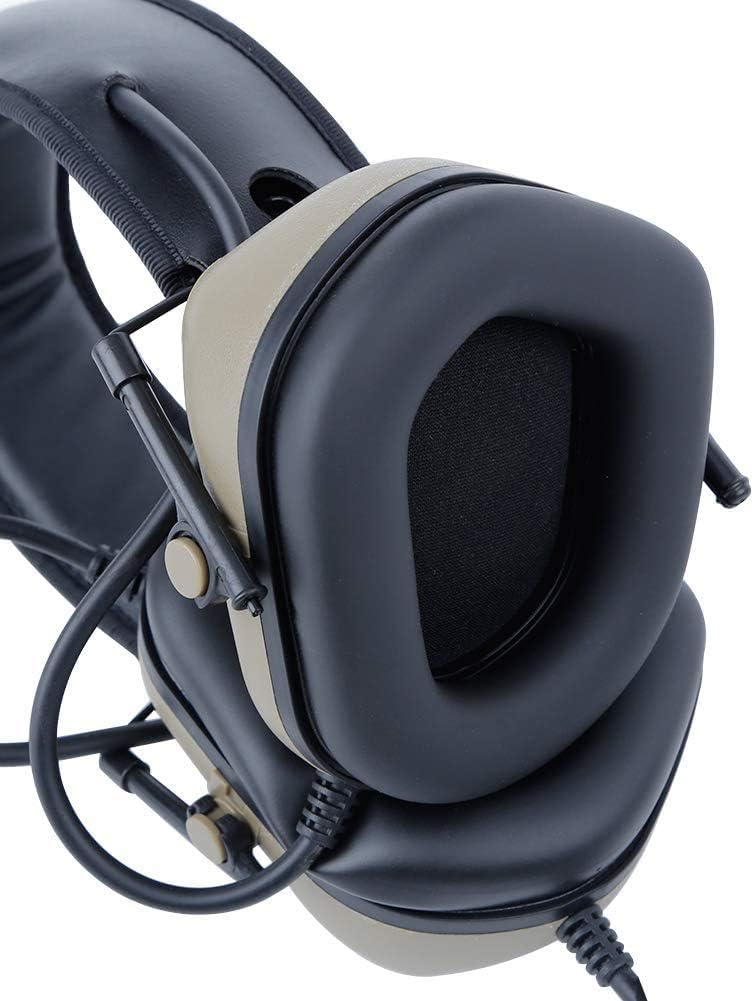 ATAIRSOFT Tactical Headset Wargame Hunting Headphone Without Noise Cancellation Function (Black)