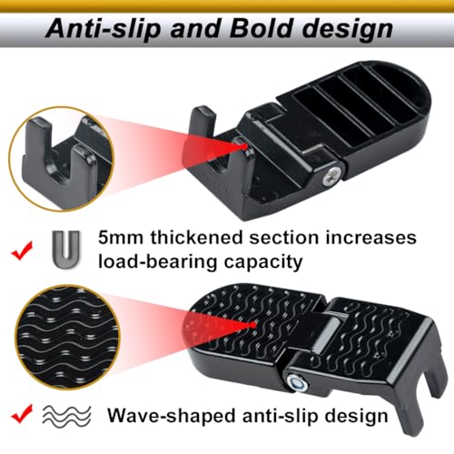 2PCS 15MM U Slot Bike Rear Pedals,Aluminium Alloy Bicycle Bike Peg, Non-Slip Ebike Pegs for Passenger, Folding Bike Rear Pedals for E-Bike, Mountain Bike,Road Bike, BMX Accessorie