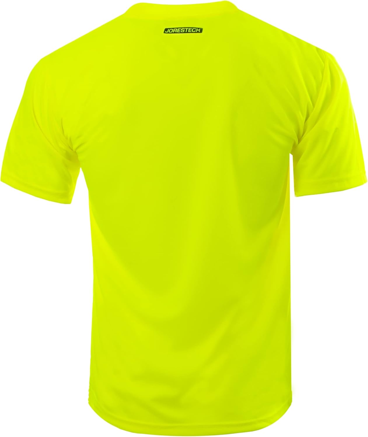 JORESTECH Safety High Visibility Orange or Yellow Short Sleeve Work T Shirt with Chest Pocket, Moisture Wicking Fabric