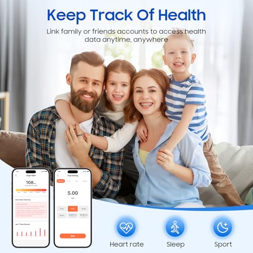Smart Health Ring, Featuring Heart Rate, Stress and Sleep Monitoring Functions, Compatible with iPhone and Android, Waterproof Fitness Tracker for Women & Men, No Subscription Fee. (Gold, 8)